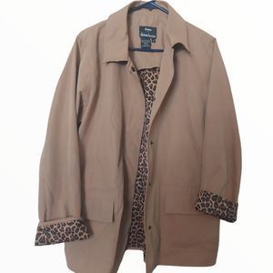 DENNIS Basso Tan & Leppard Lined Utility Style Jacket